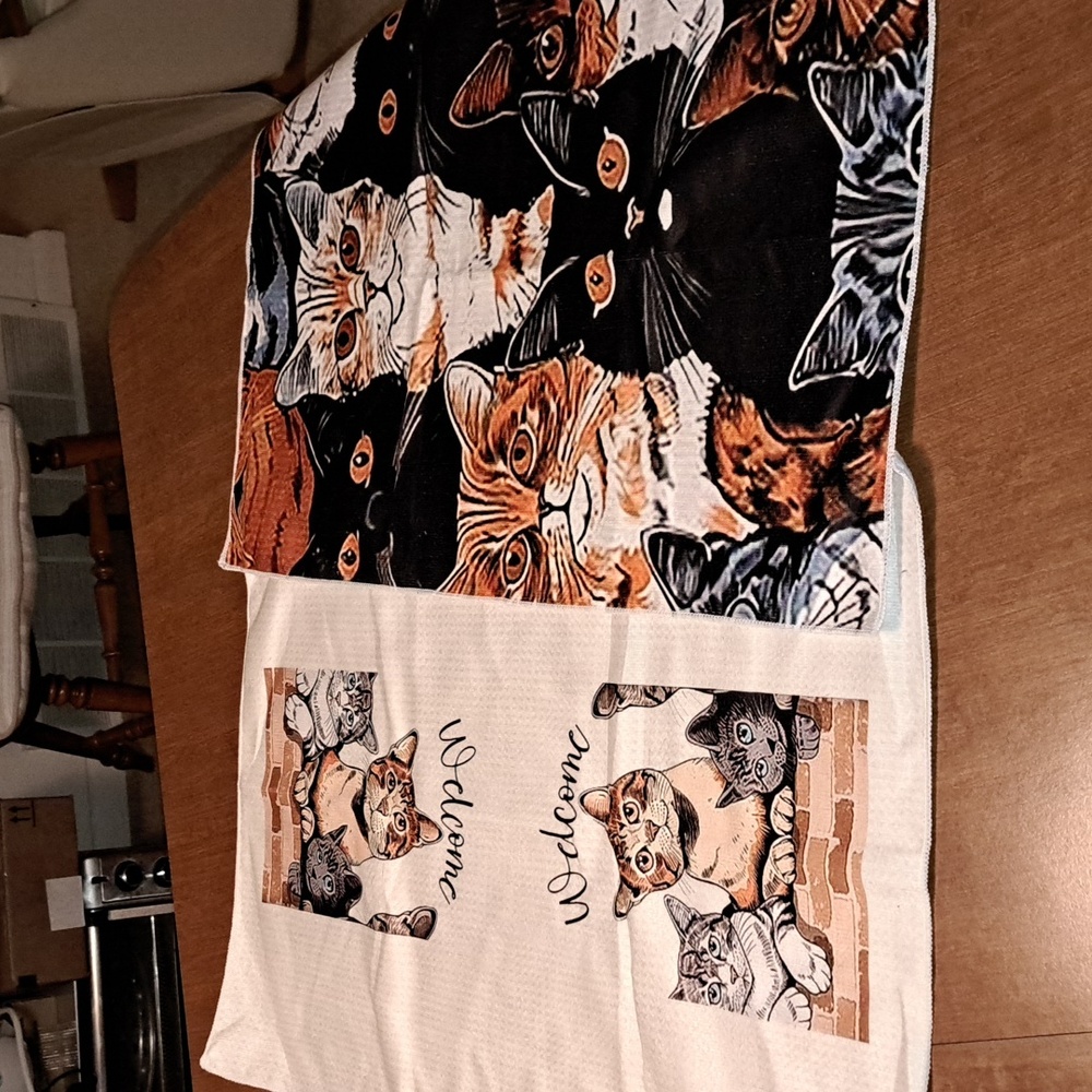 Cat kitchen towels set of 2/ BUNDLE ONLY
